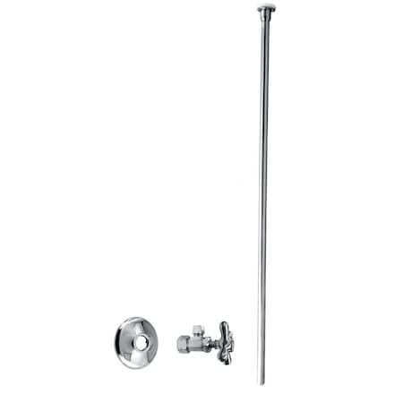 Westbrass 3/8" x 20" Flat Head Toilet Supply Kit with Cross Handle Angle Valve, Polished Chrome D105KFHX-26